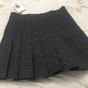 Grey Plaid Mini Skirt